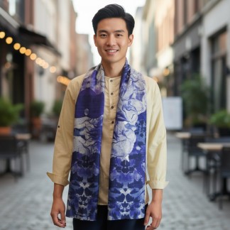 Long raw silk scarf - Amethyst Youth  45*180 cm
